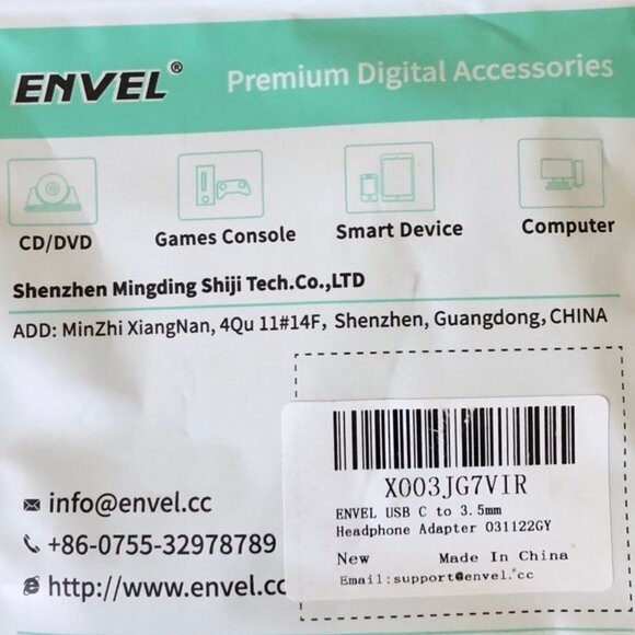 ENVEL USB C to 3.5mm Female Headphone Adapter 2 Pack - Picture 4 of 5